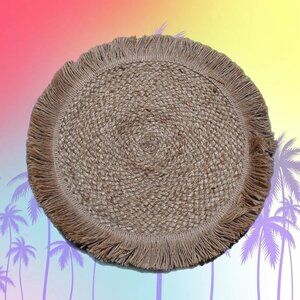 Naturally Danny Seo Round Braided Jute Placemats Charger 15" Diameter Set of 4